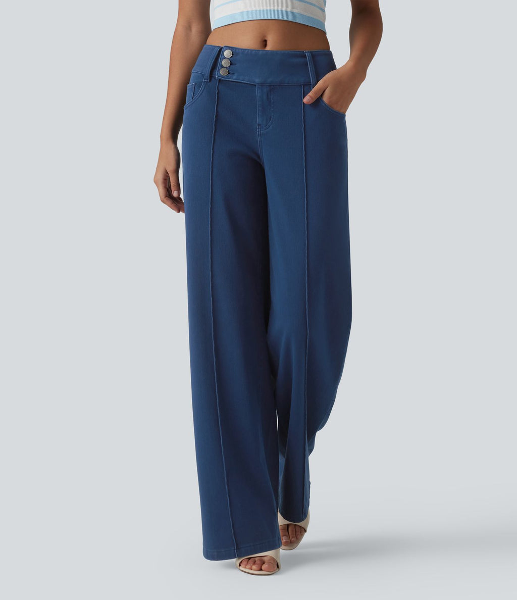 Halara Flex™ Jean droit coloré taille basse avec poches