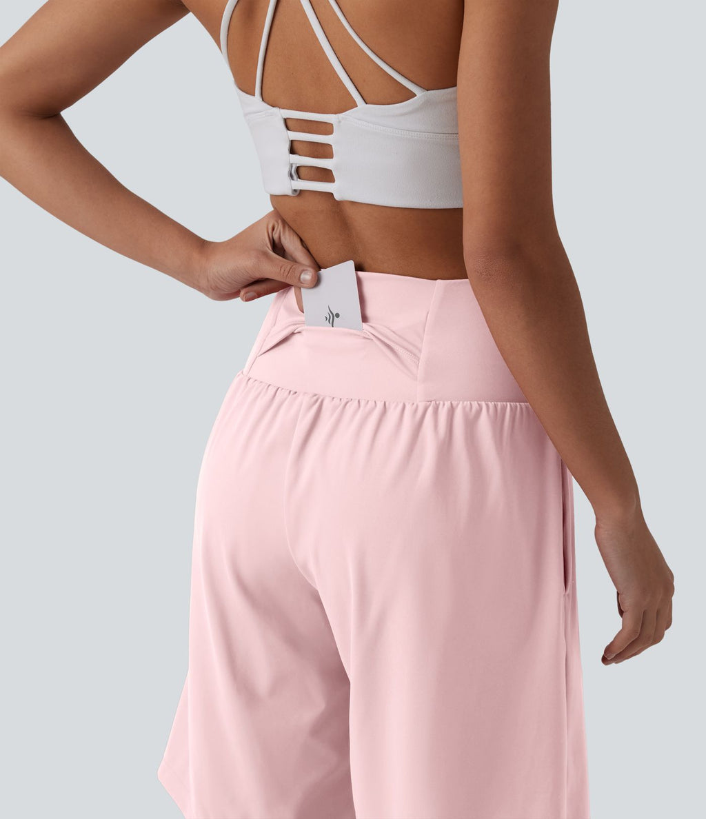 Short de yoga 2-en-1 SoftlyZero™ Airy taille très haute effet frais InstantCool 22,8 cm avec poches
