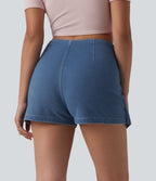 Halara Flex™ Skort micro-court en denim taille mi-haute
