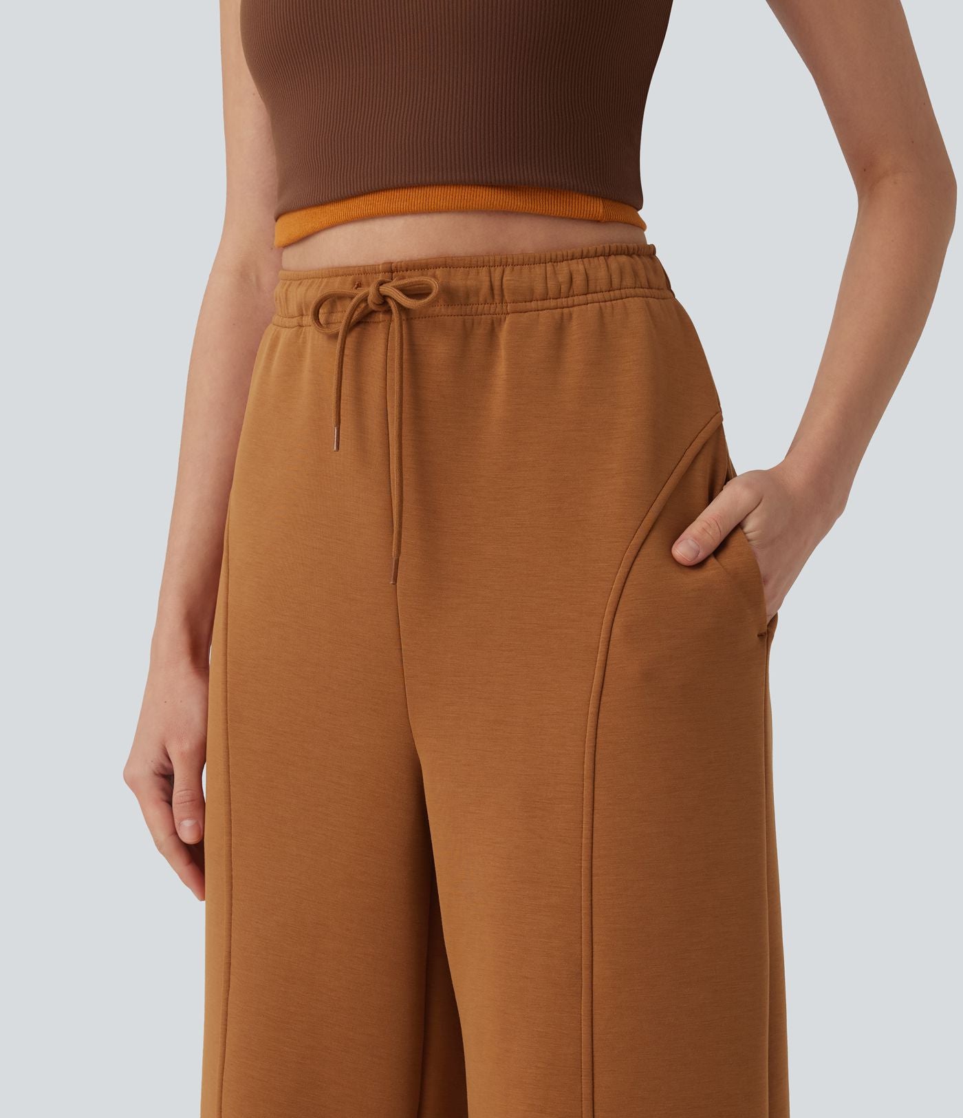 Pantalon casual SpacerTek™ coupe droite taille haute avec cordon de serrage et poches