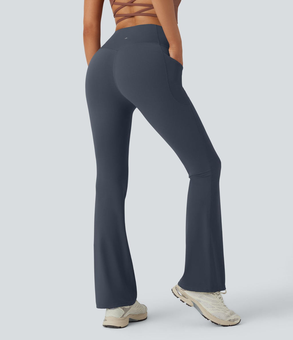 Pantalon de yoga à coupe bootcut gainant taille haute avec poches Halara UltraSculpt™