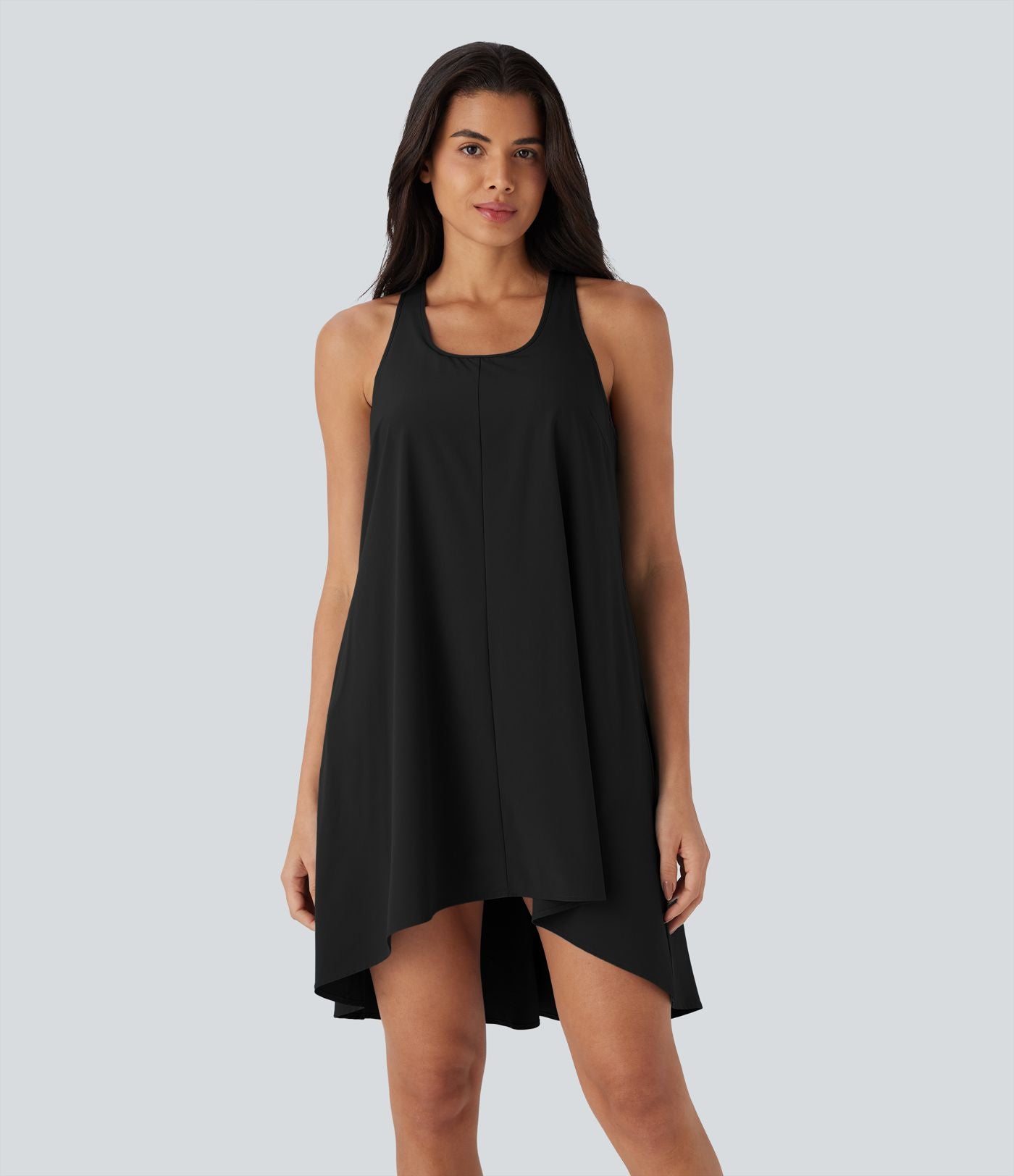 Robe décontractée mini fluide Breezeful™ à dos nageur, poches latérales, ourlet asymétrique et séchage rapide
