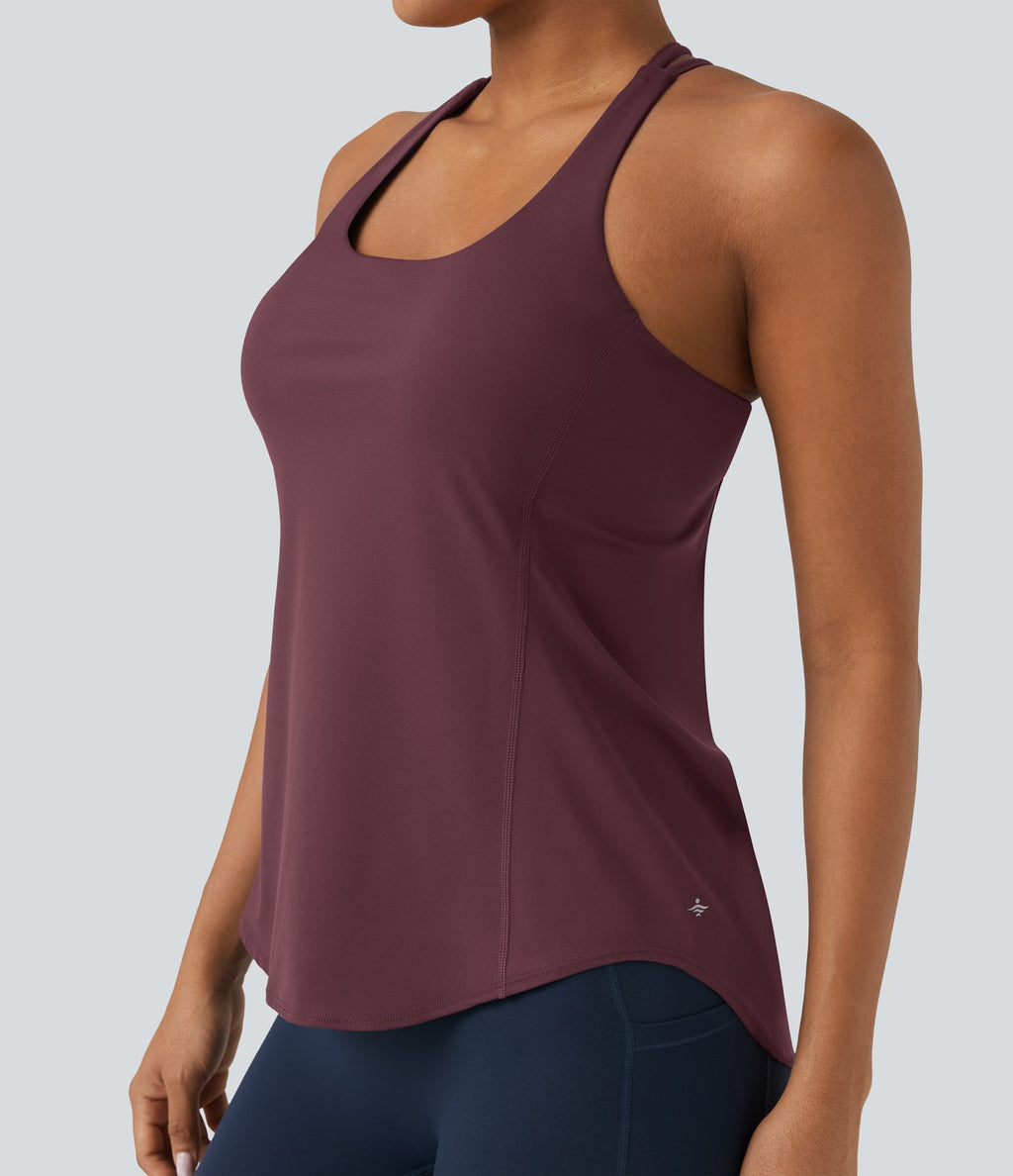 Débardeur running Halara UltraSculpt™ col rond dos croisé bonnets E-G