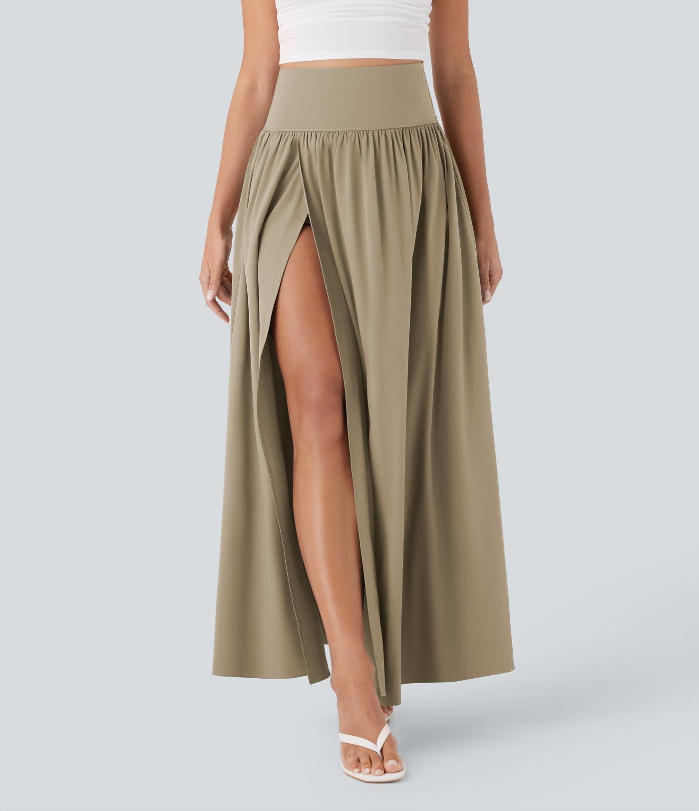 Jupe maxi fluide 2-en-1 gainante taille haute à séchage rapide Breezeful™