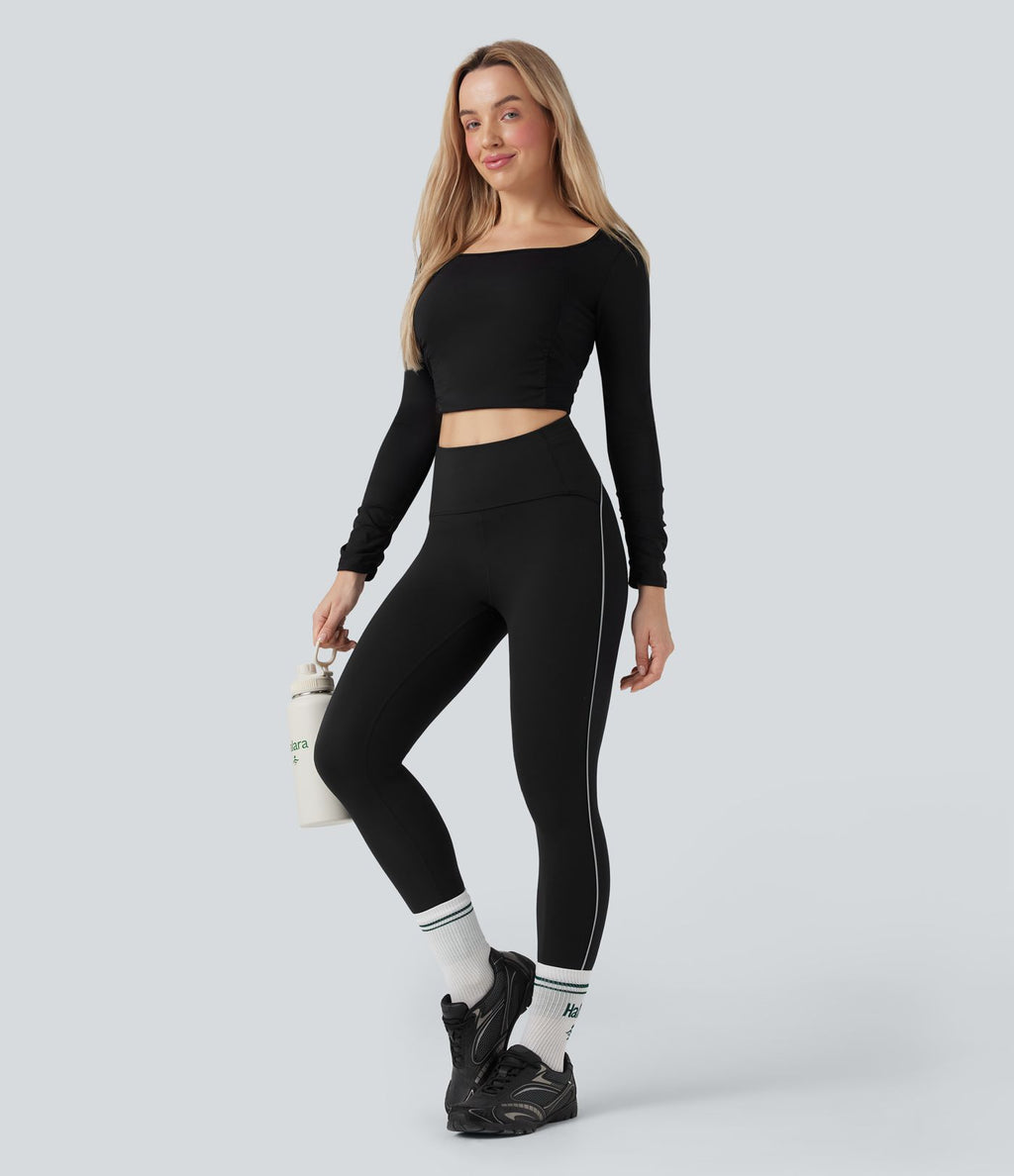 Legging de randonnée gainant taille haute réfléchissant avec poches - UPF50+ SoftlyZero™