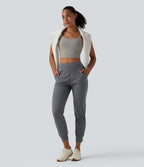 Jogging de yoga taille mi-haute à séchage rapide avec poches
