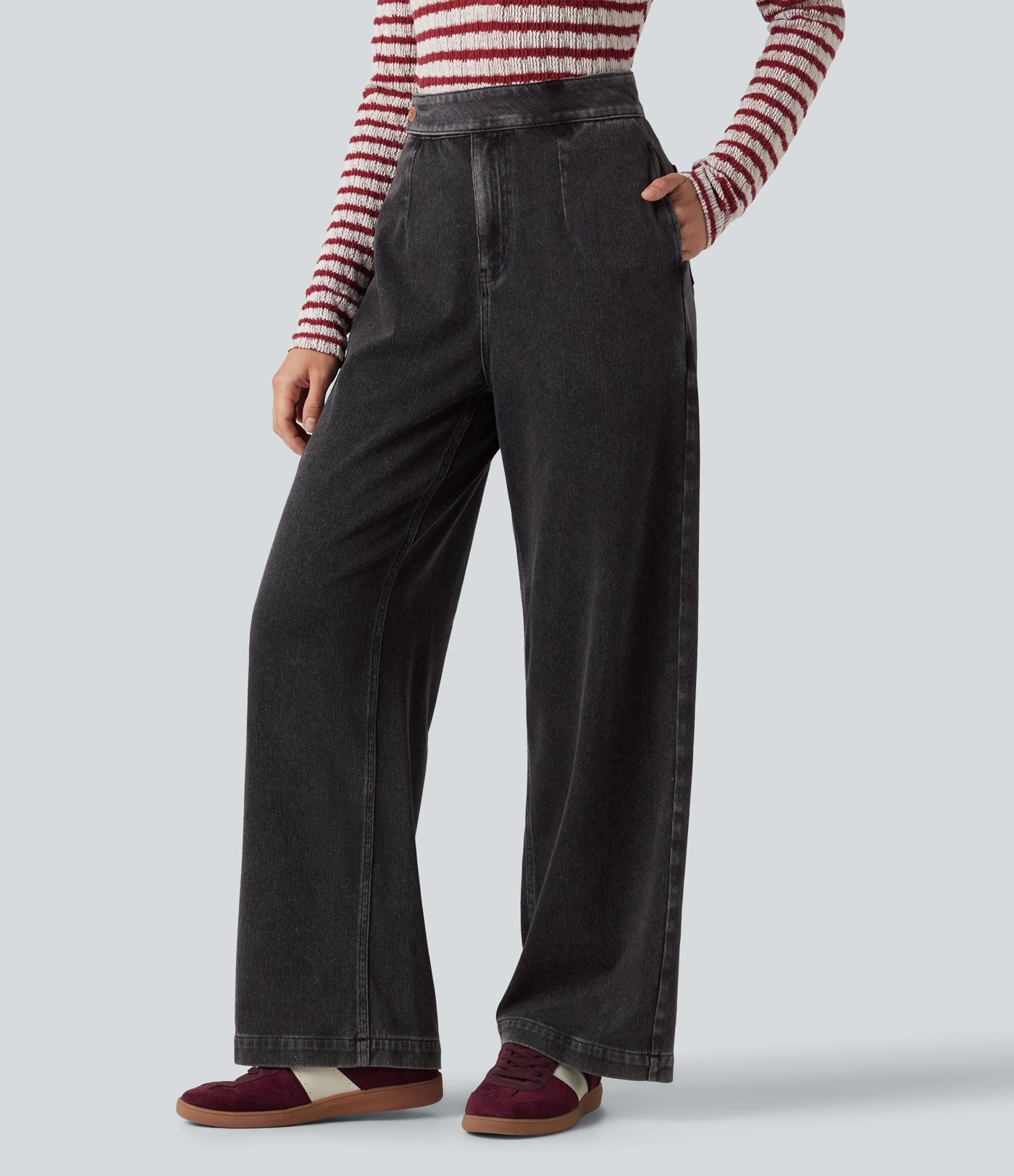 Halara Flex™ Jean droit casual taille haute avec poches