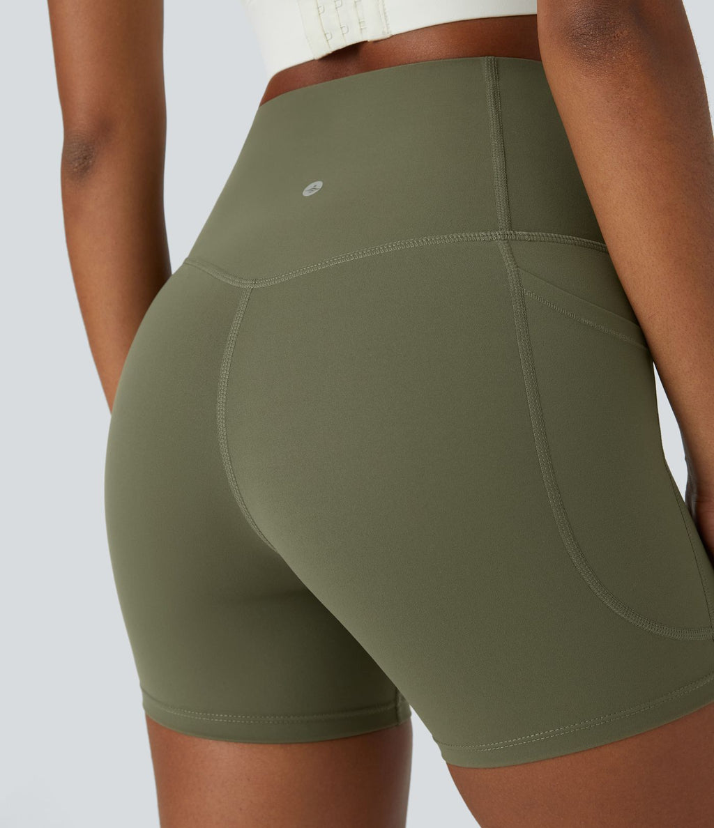 Short cycliste d'entraînement gainant taille haute UltraSculpt™ SoCinched à poches latérales 12,5 cm