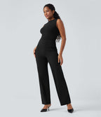 Pantalon de travail droit gainant taille haute avec poches Halara UltraSculpt™