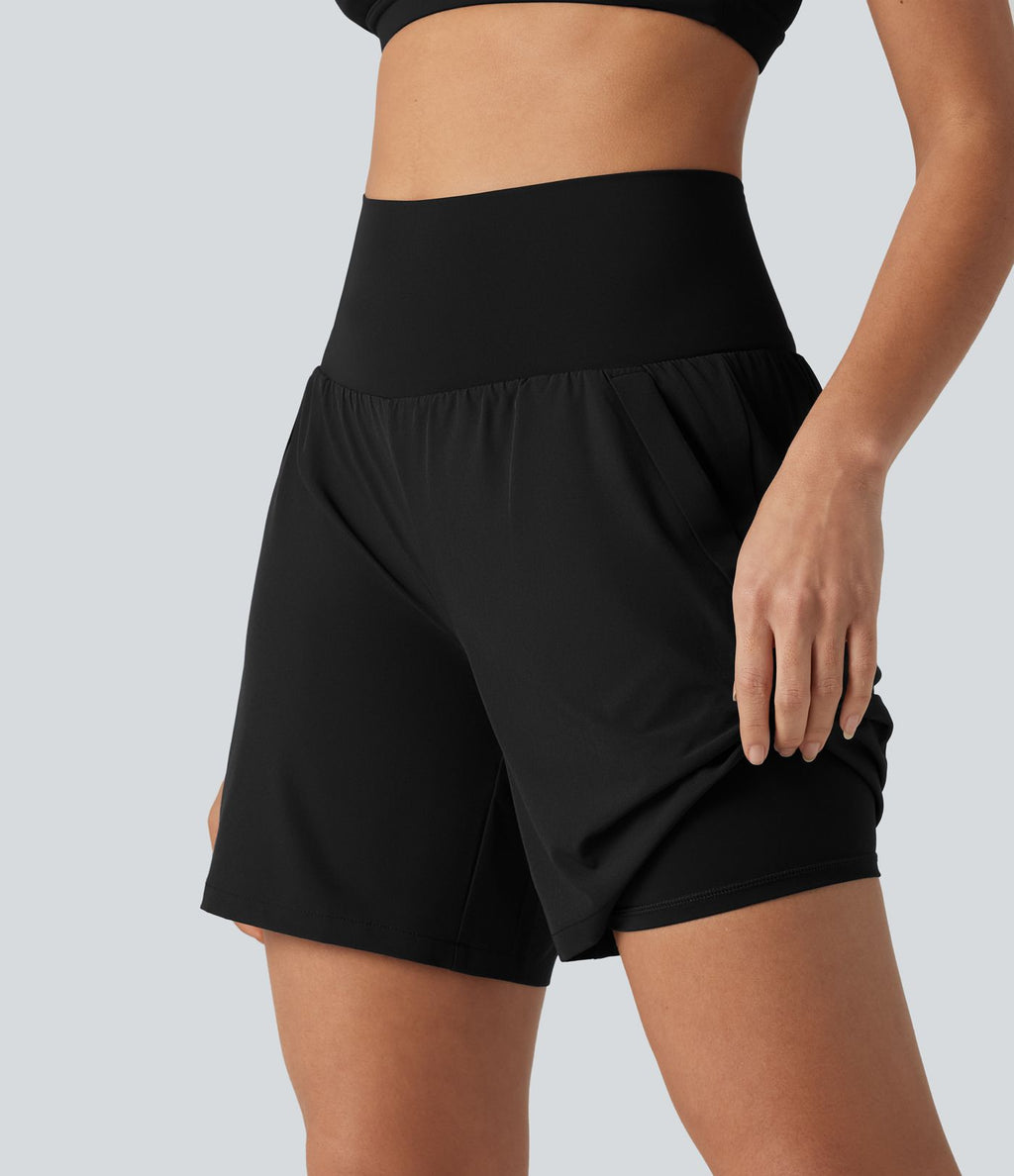 Breezeful™ Short de yoga 2 en 1 taille haute séchage rapide 17,5 cm avec poches