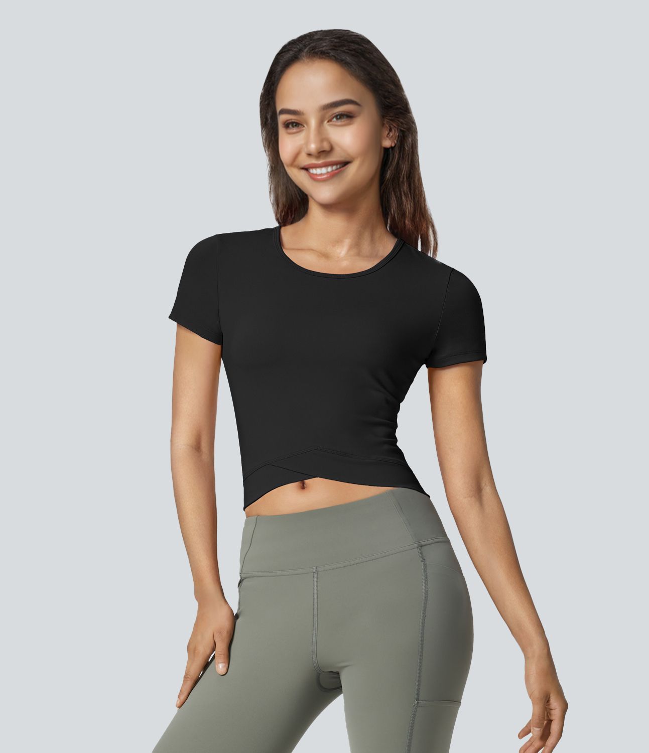Softlyzero™ Plush Top Courte Sport Yoga Croisé Coupe