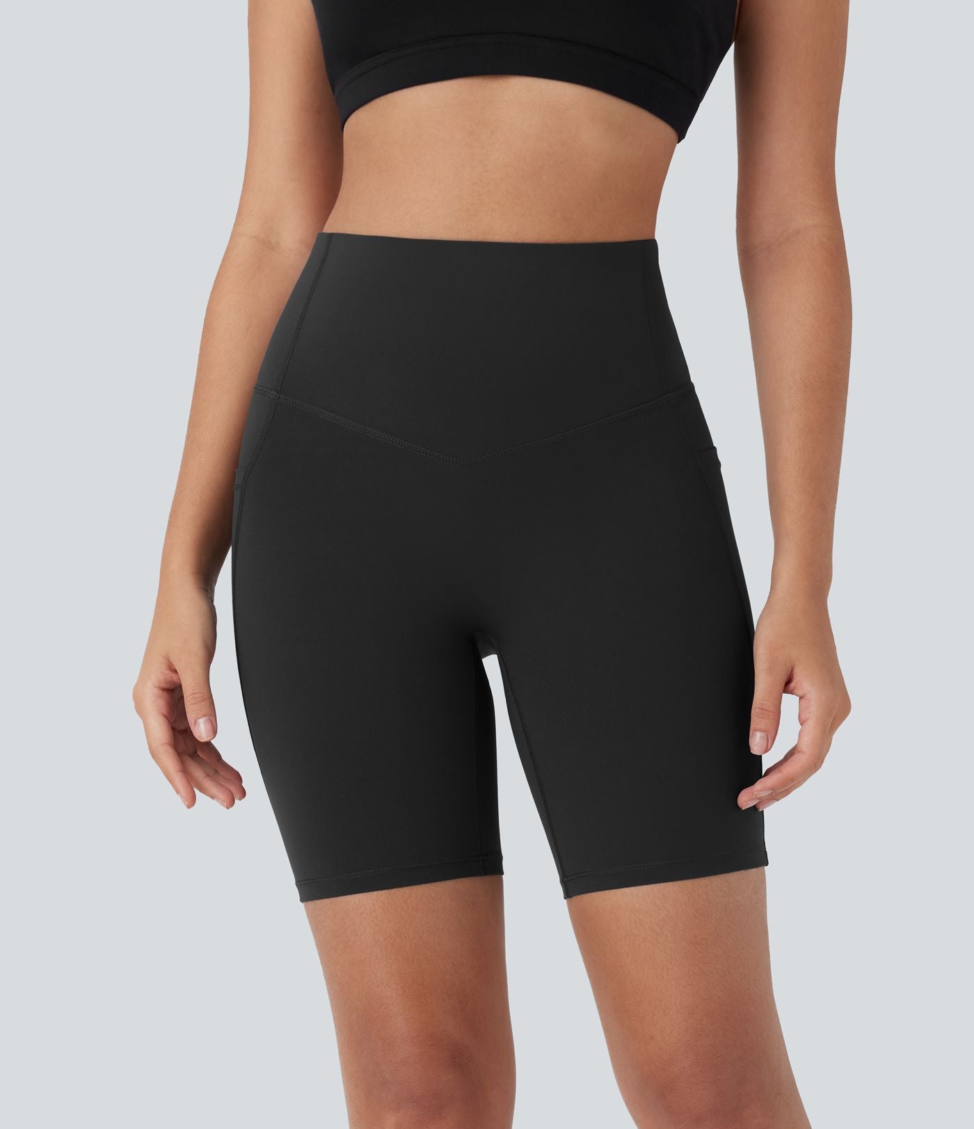 Short cycliste 17,5 cm d'entraînement gainant galbant taille haute avec poches Halara UltraSculpt™
