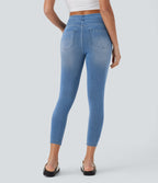 Leggings 7/8 décontractés en denim taille haute avec poches Halara Flex™