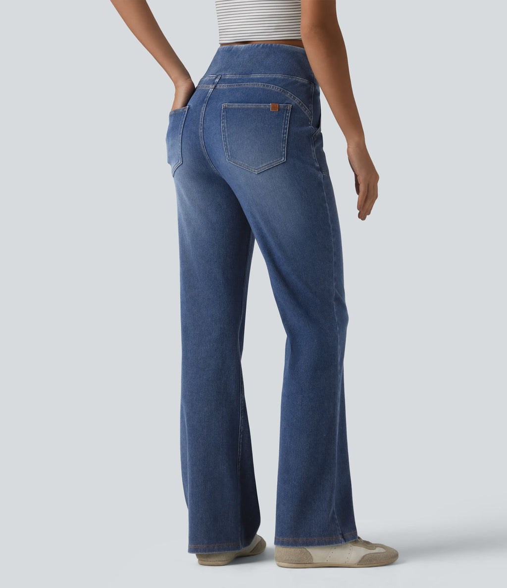 Halara Flex™ Jean bootcut casual taille haute ventre plat avec poches