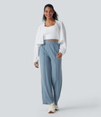 Pantalon d’entraînement taille haute, jambe droite à séchage rapide avec poches, UPF40+