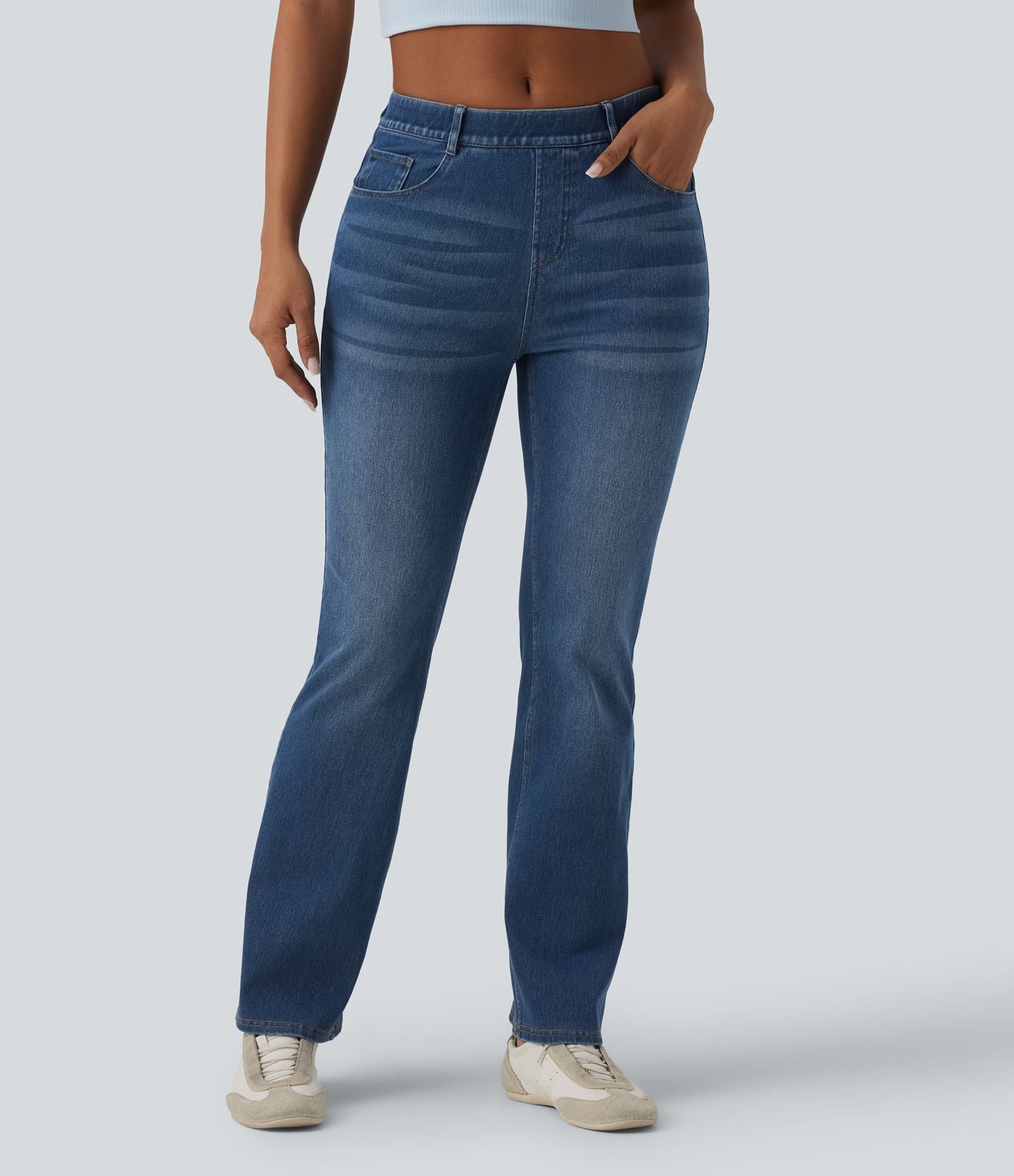 Halara Flex™ Jean bootcut casual taille mi-haute avec poches