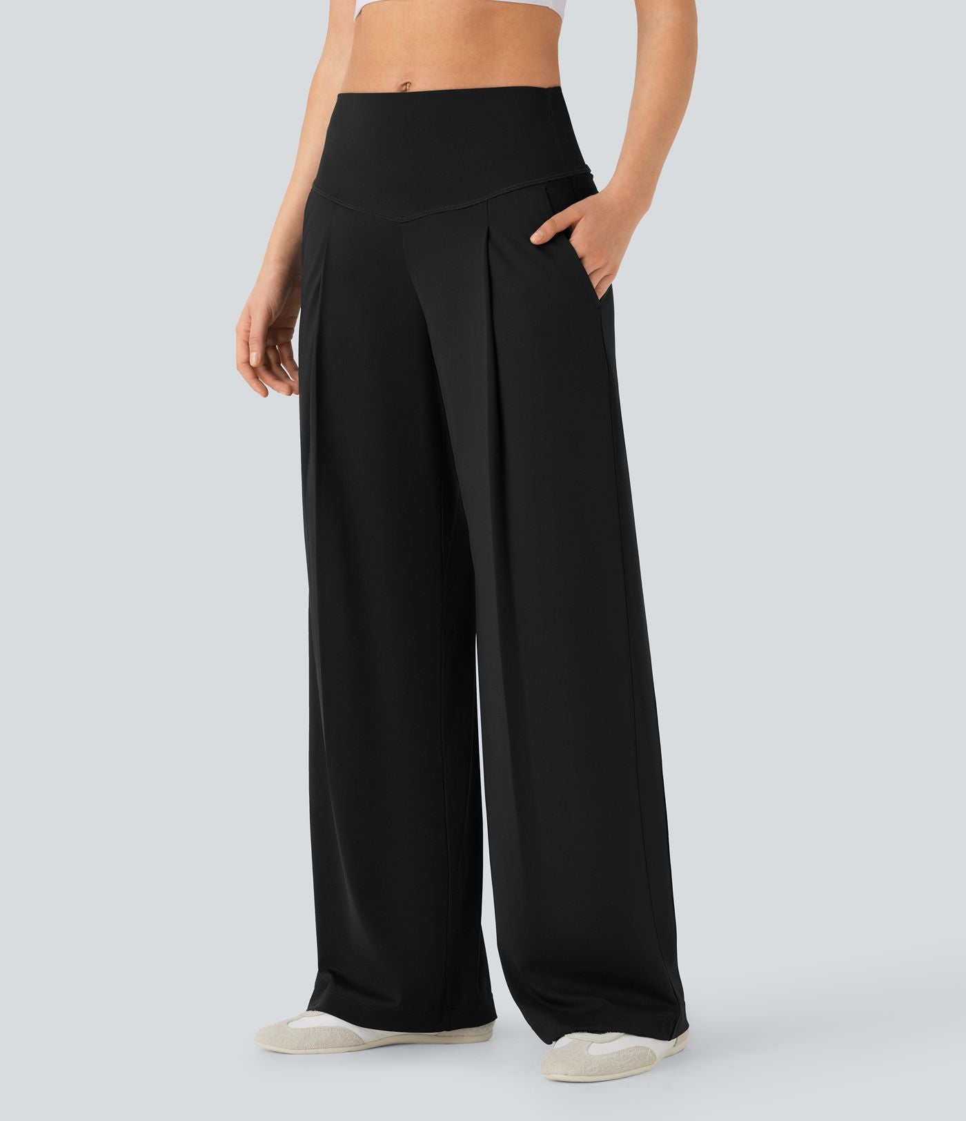 Pantalon de yoga droit gainant taille haute à séchage rapide avec poches SoftlyZero™