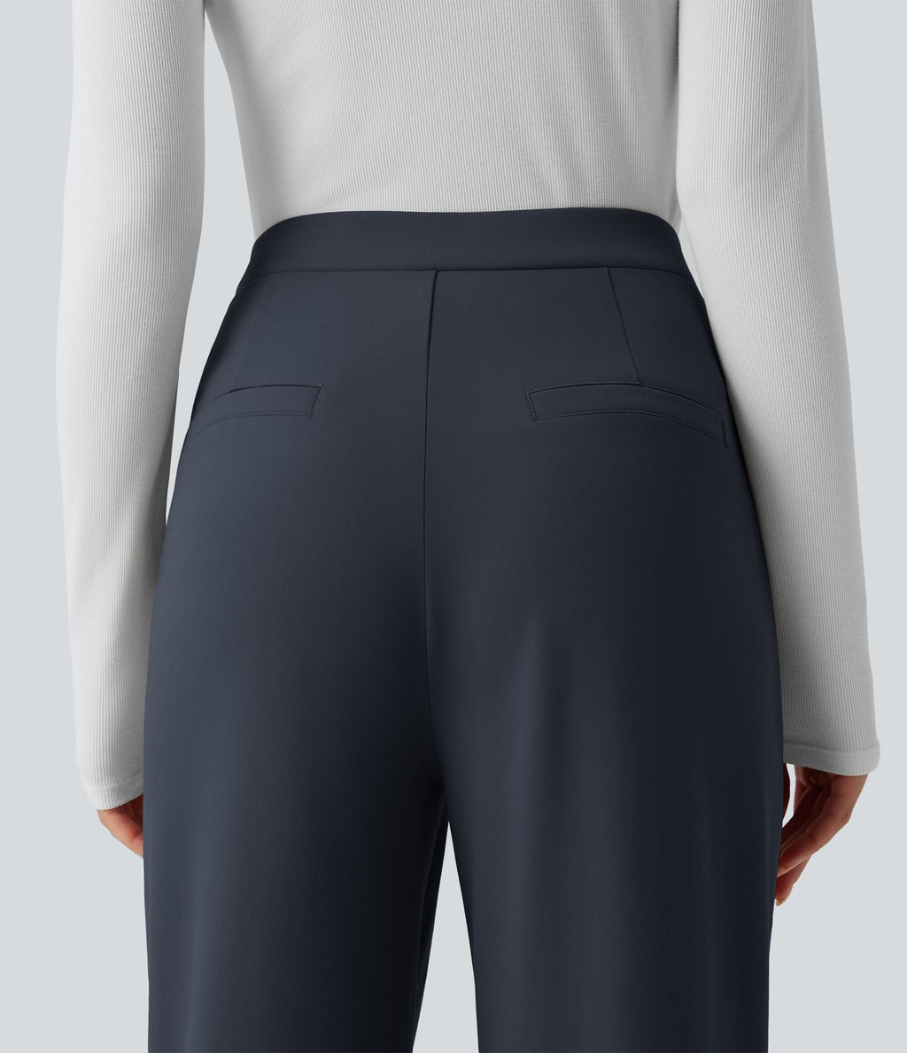 Pantalon tailleur évasé asymétrique taille haute Halara Flex™ DayStretch avec poches