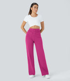 Pantalon taille haute coupe droite DayStretch avec poches