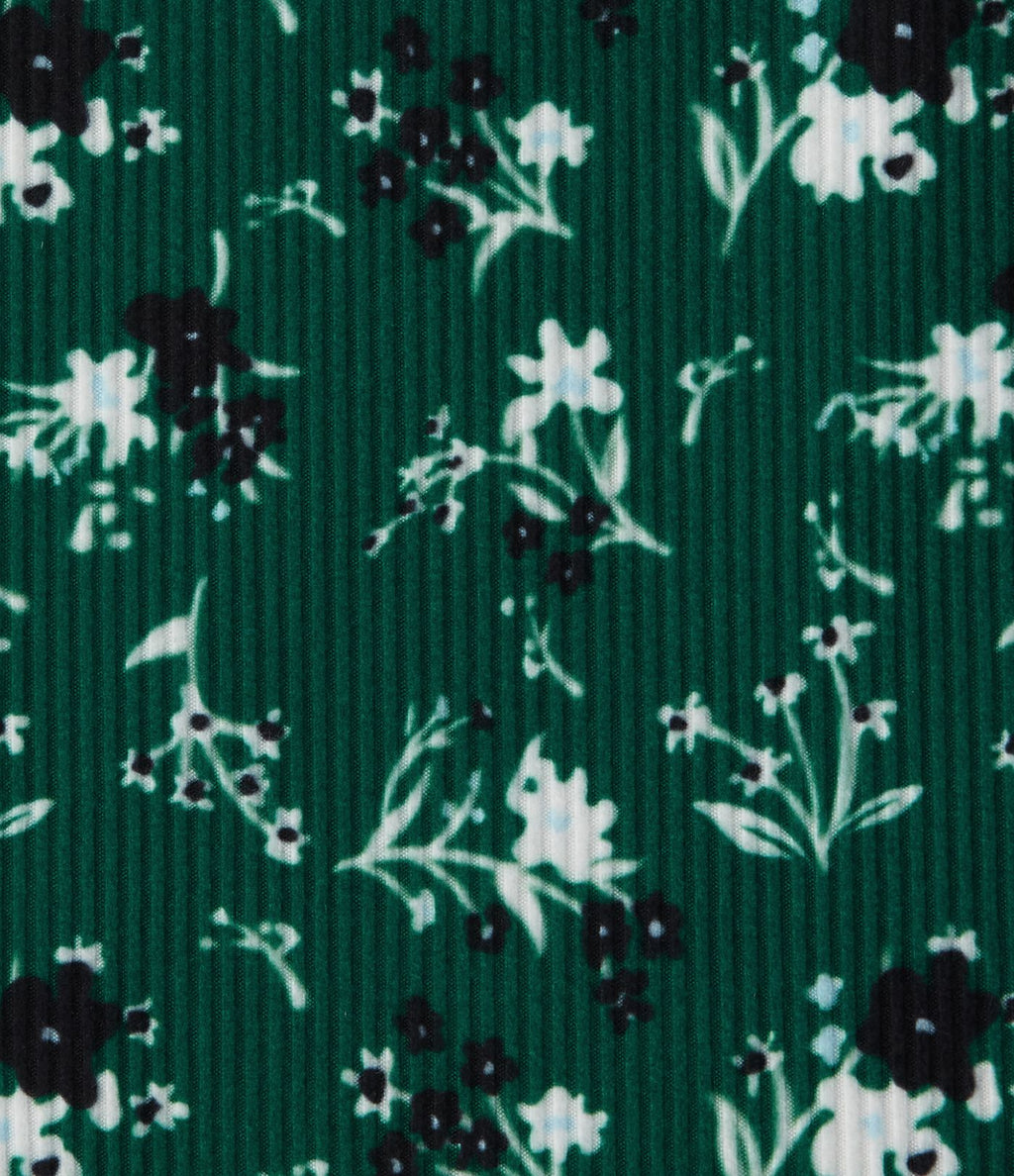 Robe trapèze mini col U sans manches à volants imprimé floral avec soutien-gorge intégré