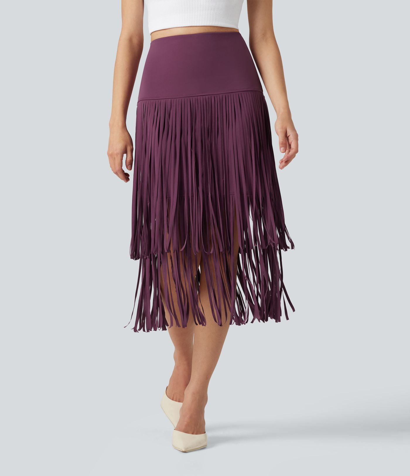 Jupe midi à franges taille haute Halara UltraSculpt™ Cool séchage rapide