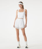 Short de running 2-en-1 SoftlyZero™ Airy taille haute gainant 7,5 cm à effet frais InstantCool avec ourlet en dentelle et poches, protection solaire UPF50+