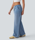 Jean ample en denim extensible à taille basse avec cordon Halara Flex™ avec multiples poches