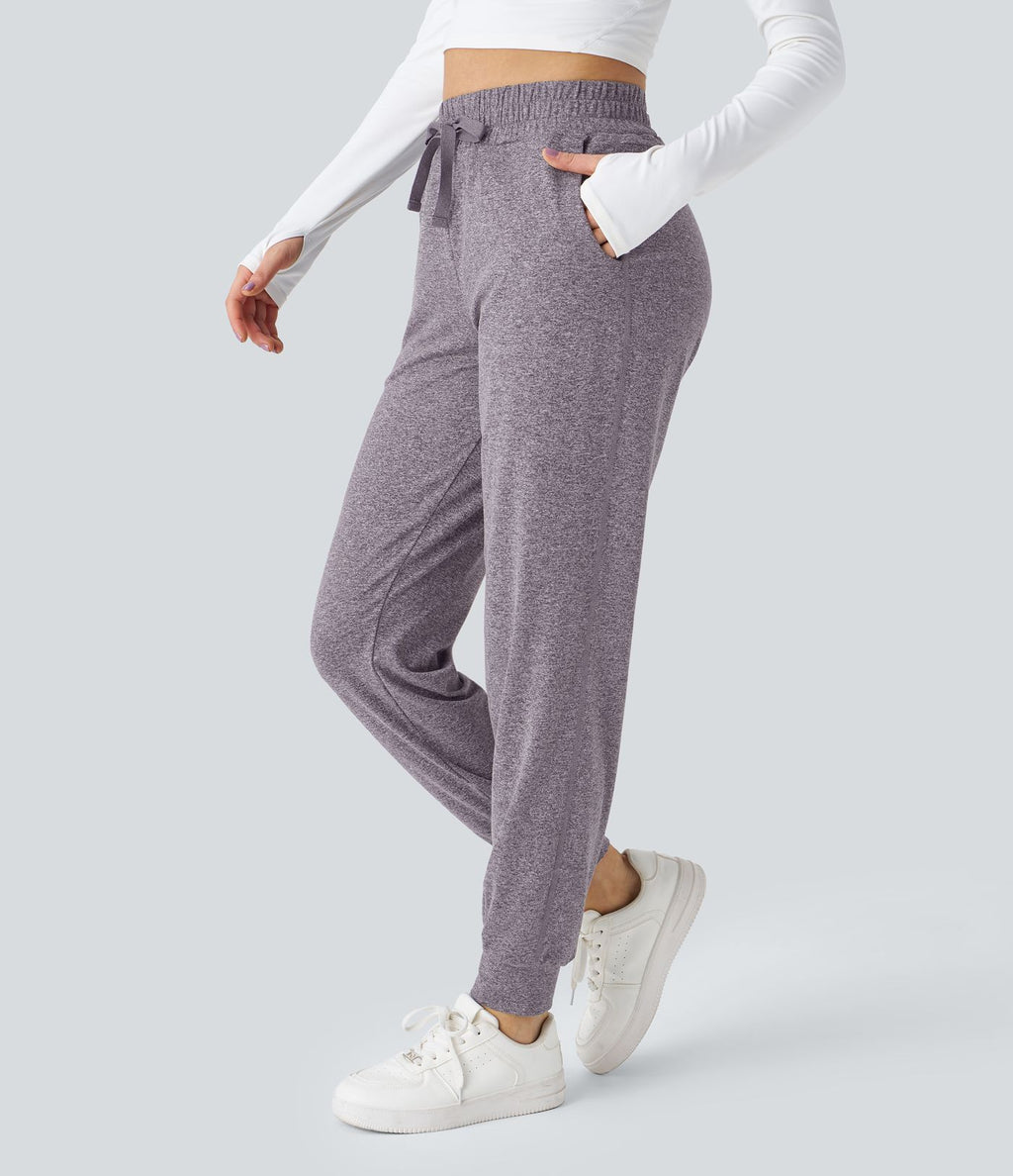 Jogging Yoga Froncé Taille Haute Cordon de Serrage Poche Latérale