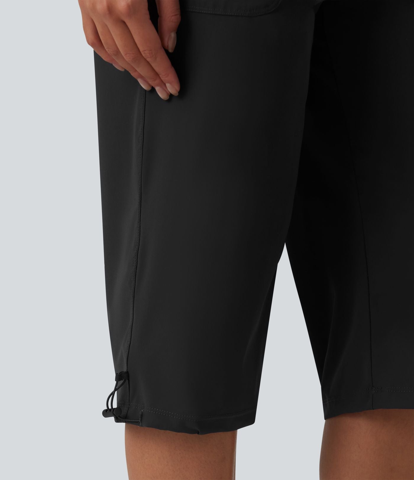 Pantalon décontracté corsaire droit taille mi-haute effet frais InstantCool à séchage rapide, cordon de serrage et poches, protection solaire UPF40+