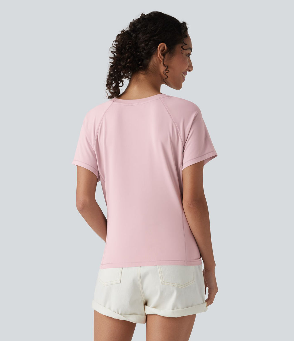 T-shirt casual col rond manches courtes avec poche
