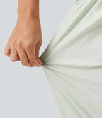 Pantalon jogging décontractée taille mi-haute en coton et lin avec poches