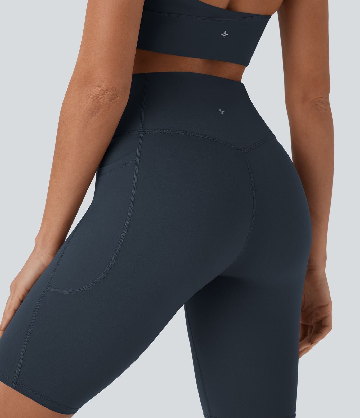 Short cycliste 22,8 cm d'entraînement gainant taille haute avec poches Halara UltraSculpt™