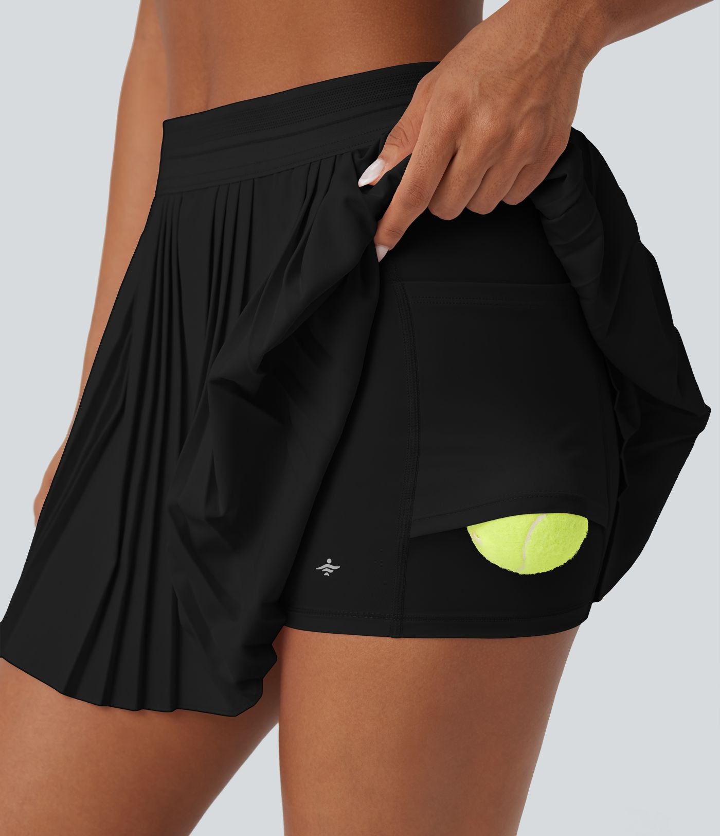 Jupe tennis mini 2-en-1 taille haute plissée séchage rapide avec poches