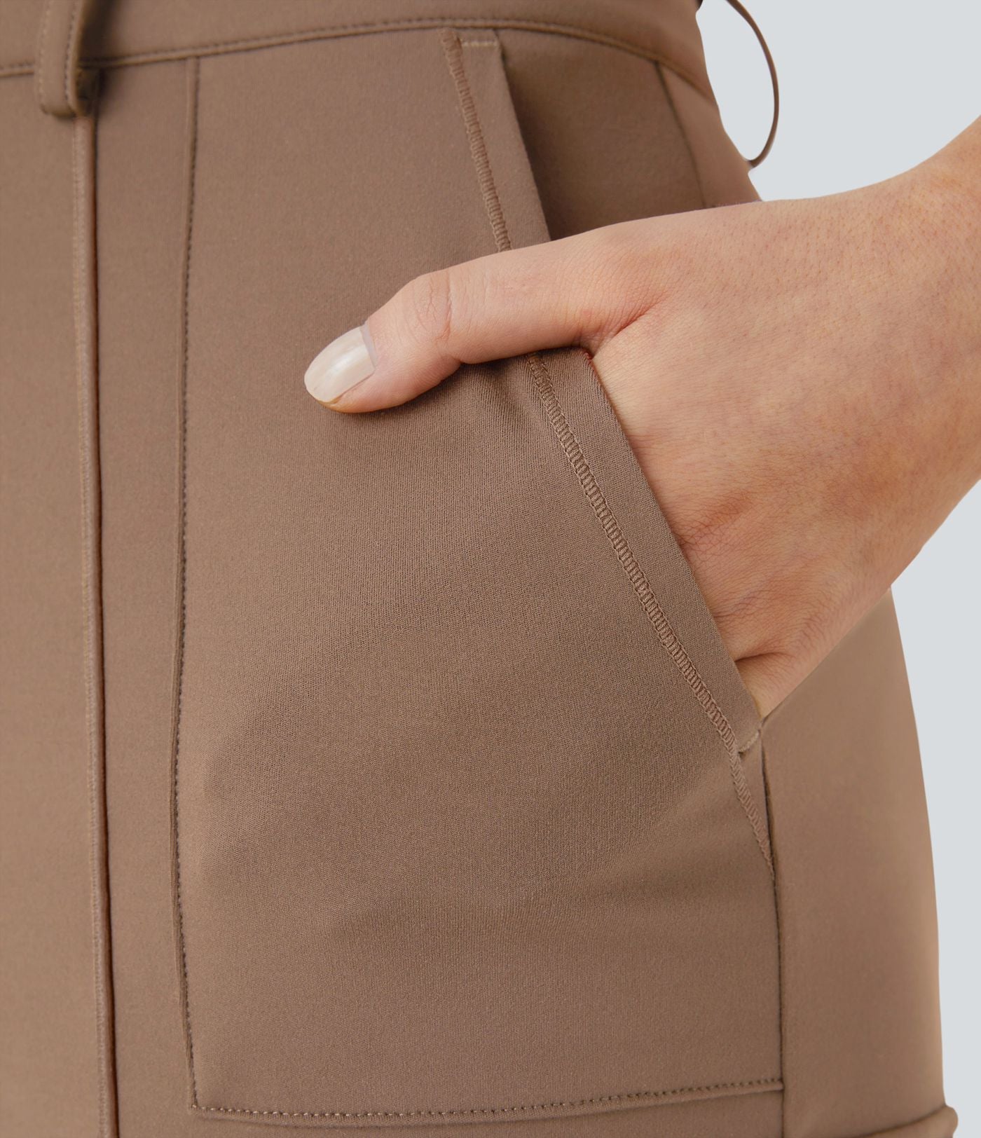 Pantalon cargo ajusté uni taille haute DayStretch avec poches zippées