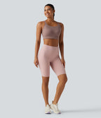 Brassière de sport d'entraînement maintien moyen col U dos nu avec boucle ajustable et [coque moulée 3D]