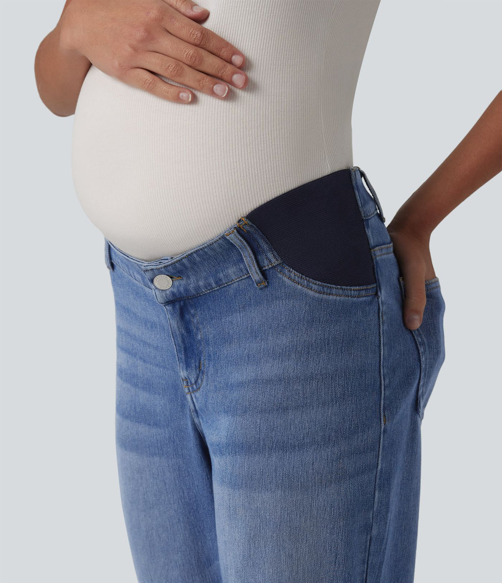Halara Flex™ Jean droit de maternité décontracté taille mi-haute avec poches