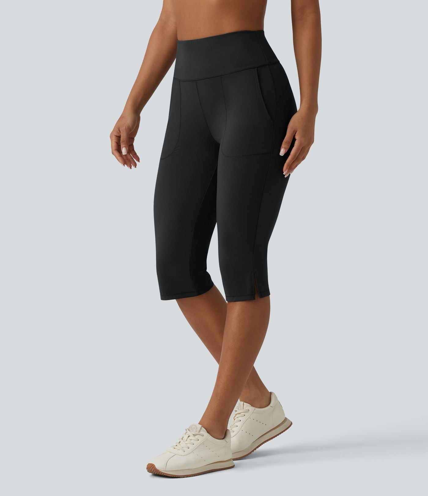 Pantalon yoga Halara UltraSculpt™ coupe corsaire effet ventre plat, taille haute, ourlet fendu avec poches