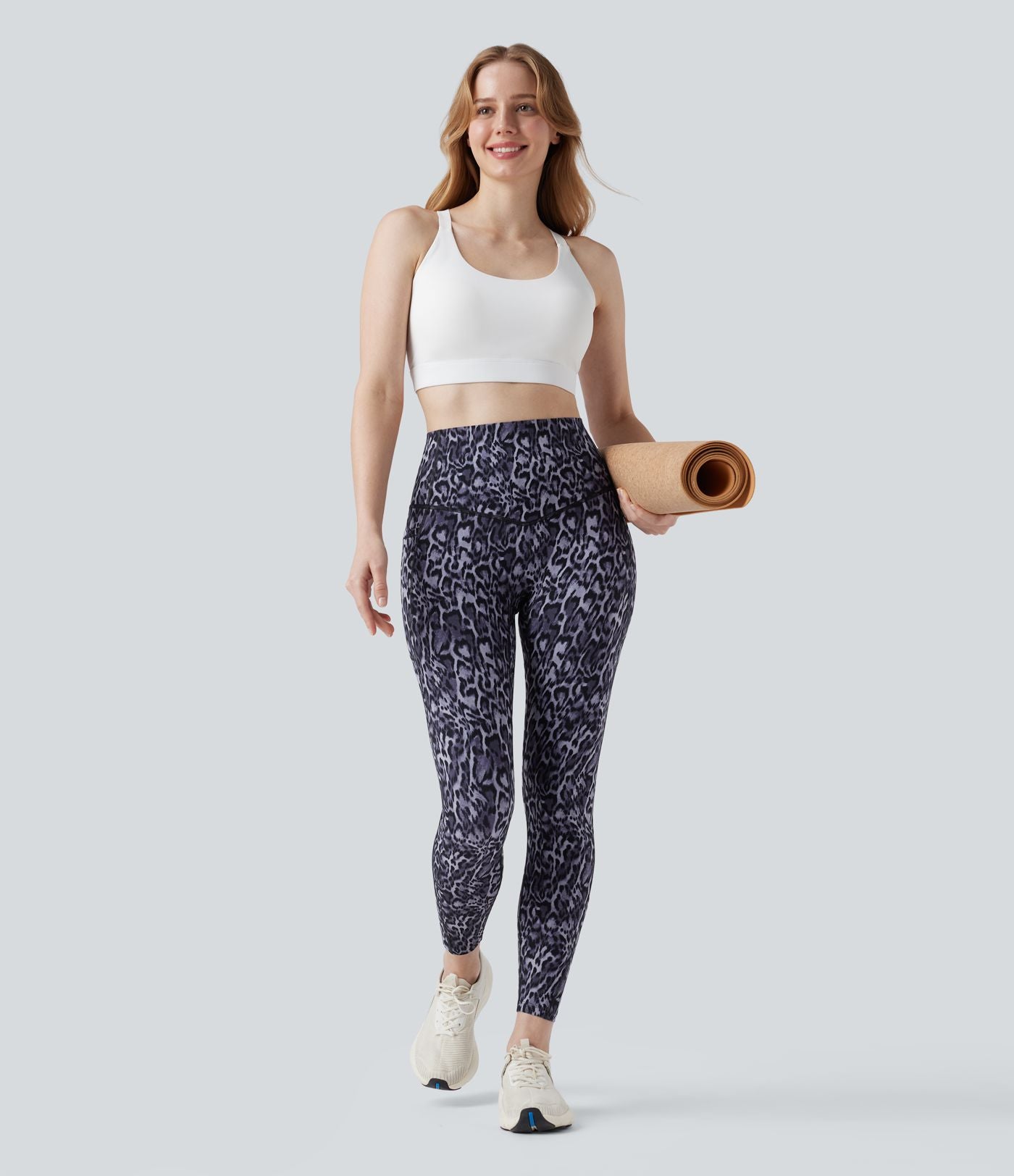 Legging de yoga gainant taille haute imprimé léopard avec poches Halara UltraSculpt™
