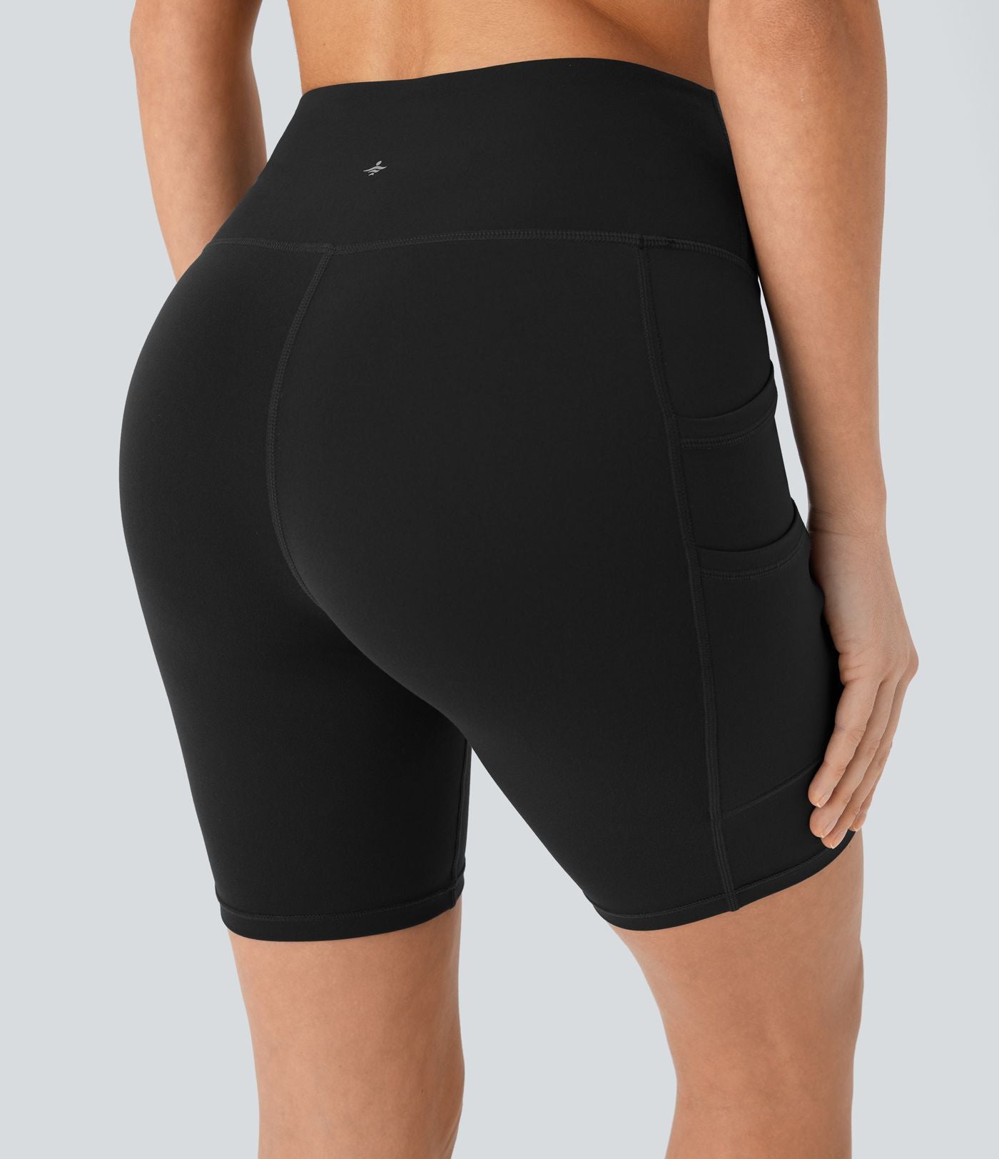 Short cycliste de yoga Softlyzero™ taille haute à double poches 17,5cm - Protection UV UPF50+