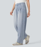 Jean barrel Halara Flex™ rayé taille haute avec poches