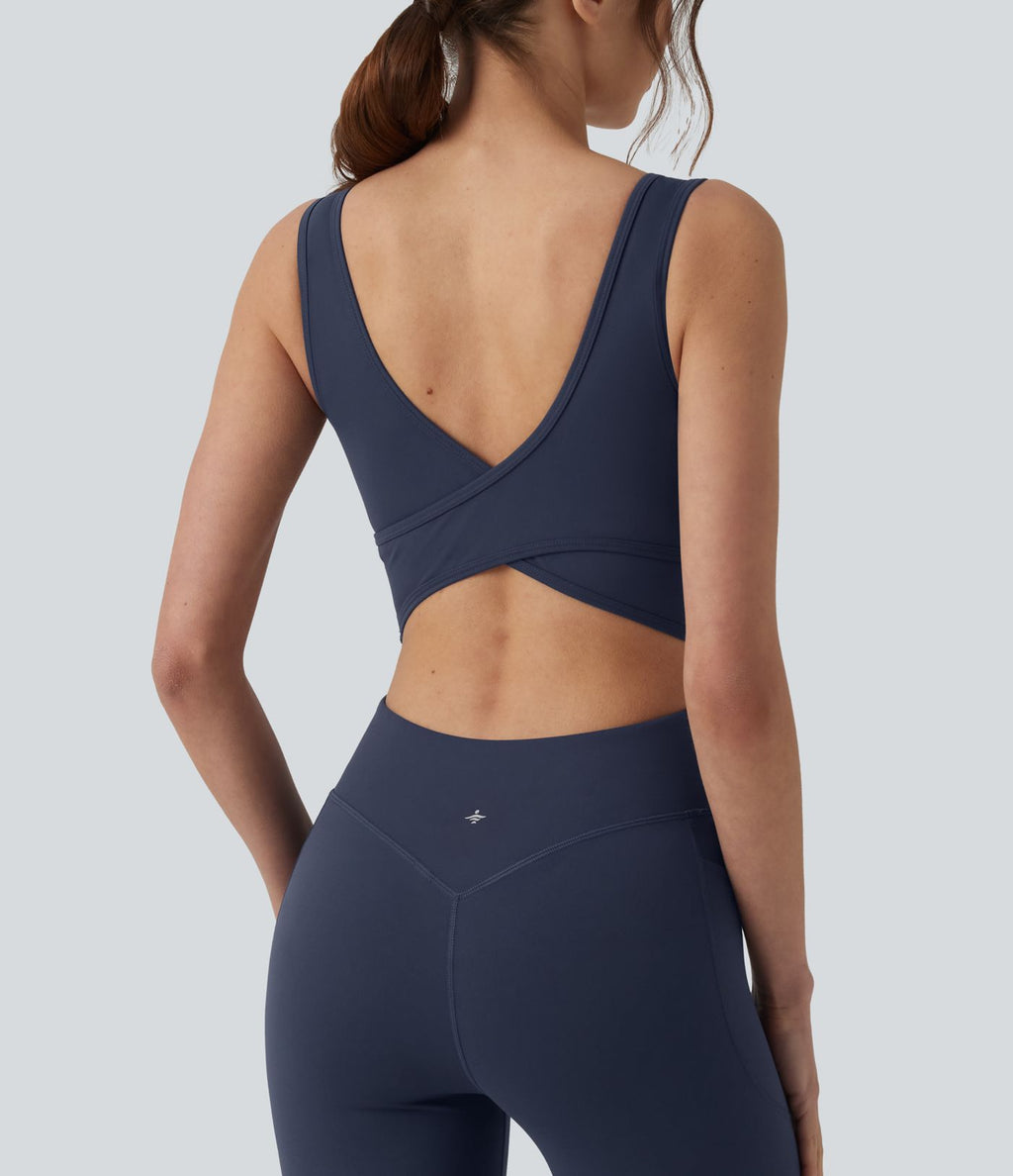 Combinaison d'entraînement Halara UltraSculpt™ gainante évasée avec coussinets fixes et poches - Édition Easy Peasy