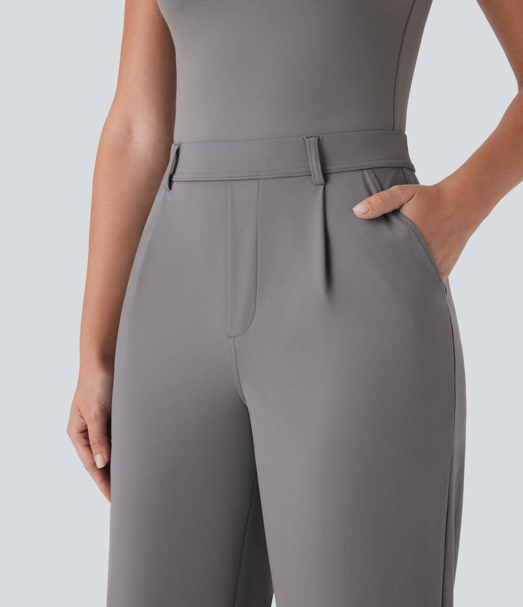Pantalon capri de travail coupe droite taille haute Halara Flex™ DayStretch avec poches latérales