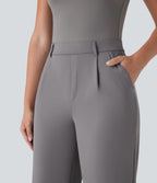 Pantalon capri de travail coupe droite taille haute Halara Flex™ DayStretch avec poches latérales