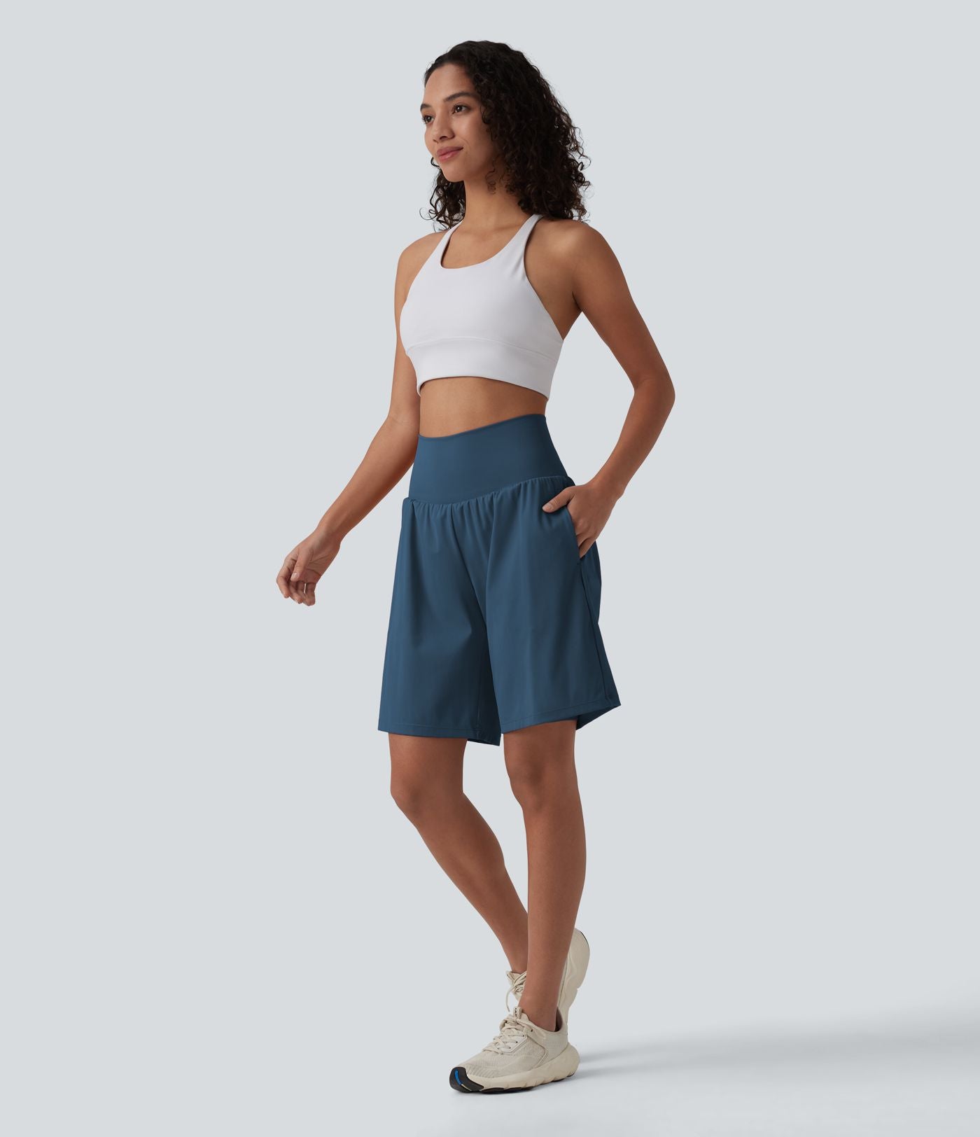 Short de yoga 2-en-1 SoftlyZero™ Airy taille très haute effet frais InstantCool 22,8 cm avec poches