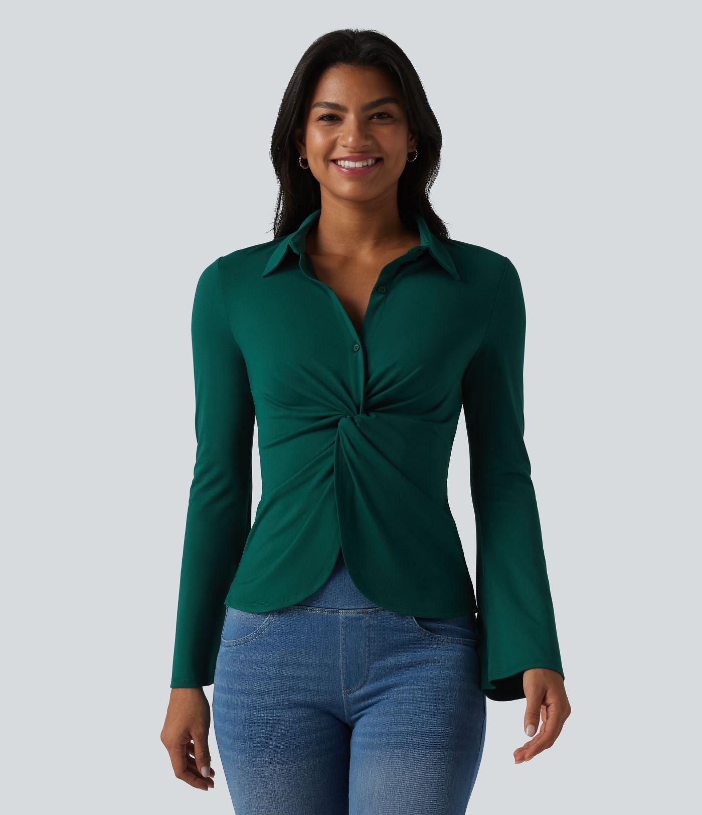 Chemise pour le bureau manches longues à volants