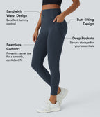 Legging d'entraînement gainant galbant taille haute avec effet scrunch et poches Halara UltraSculpt™