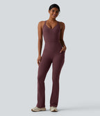 Combinaison bootcut d'entraînement gainante Halara UltraSculpt™ avec poches - Édition Easy Peasy