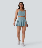 Jupe-short de danse mini Breezeful™ à taille haute, plissée, 2-en-1, avec poches latérales et arrière, ourlet asymétrique et séchage rapide