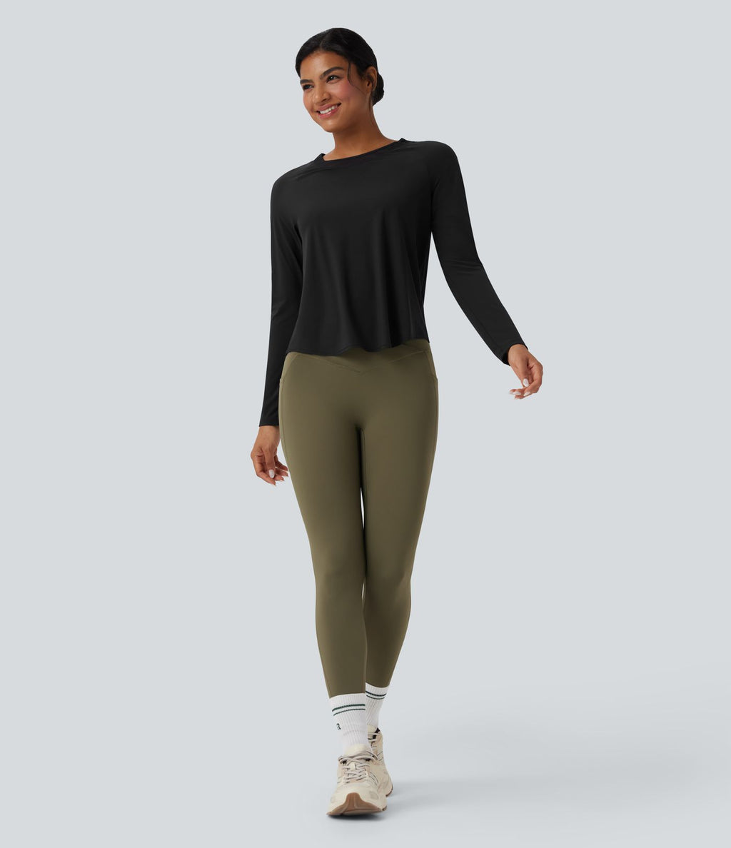 Haut de sport running séchage rapide toucher frais mesh contrastant ourlet arrondi