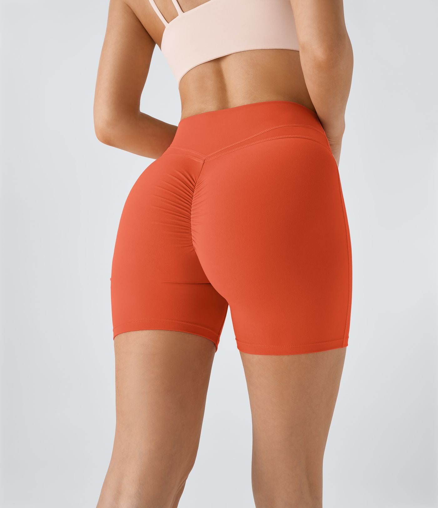 Softlyzero™ Plush Shorts 12,5cm Yoga Taille Haute Croisés Froncés